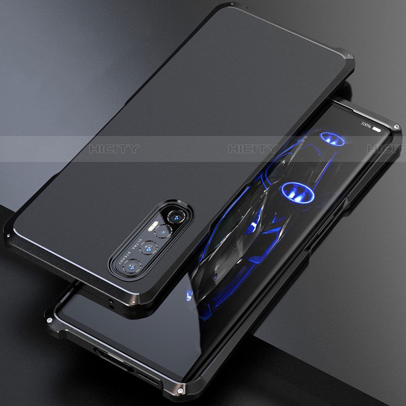 Coque Luxe Aluminum Metal Housse Etui pour Oppo Reno3 Pro Noir Plus