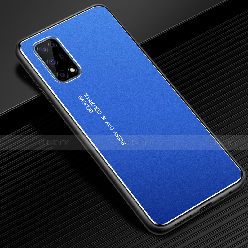 Coque Luxe Aluminum Metal Housse Etui pour Realme X7 5G Bleu Plus