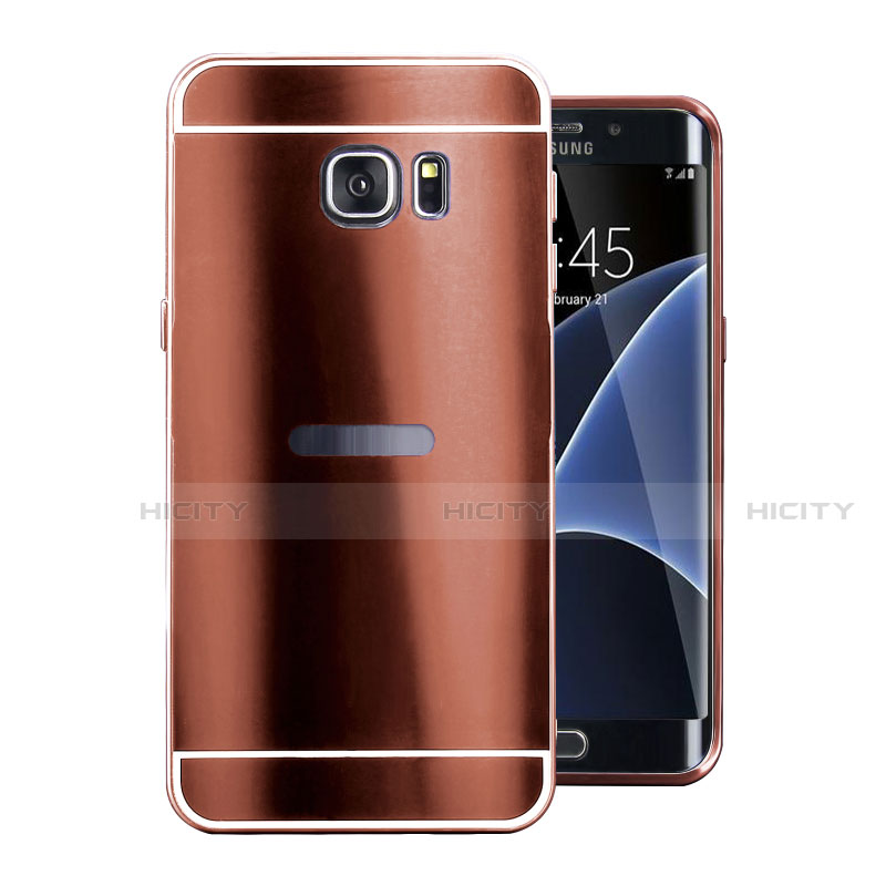 Coque Luxe Aluminum Metal Housse Etui pour Samsung Galaxy S7 Edge G935F Marron Plus