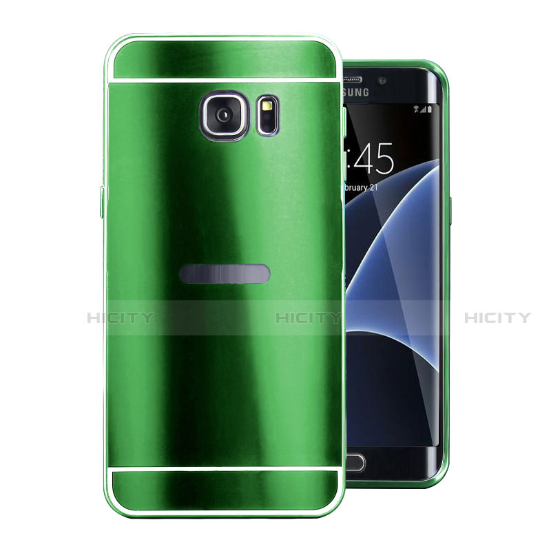 Coque Luxe Aluminum Metal Housse Etui pour Samsung Galaxy S7 Edge G935F Vert Plus