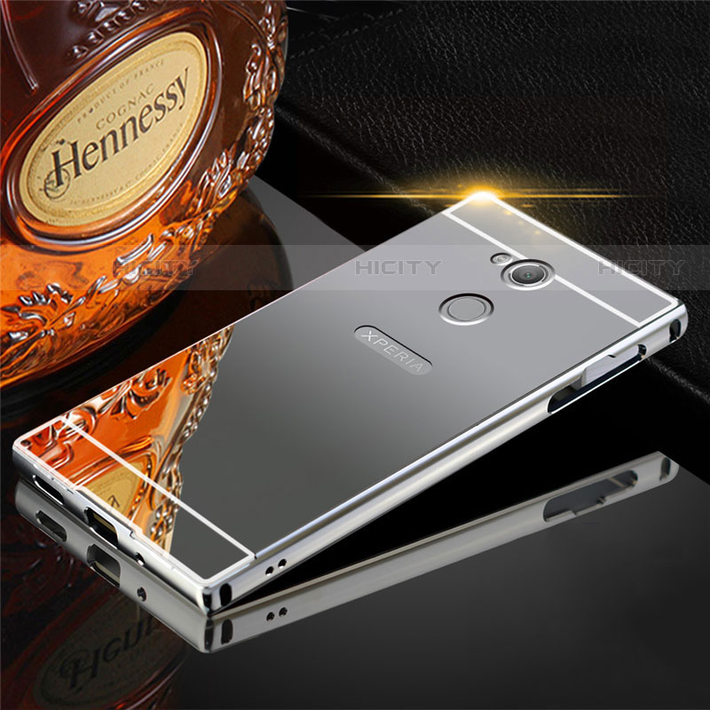 Coque Luxe Aluminum Metal Housse Etui pour Sony Xperia L2 Gris Plus