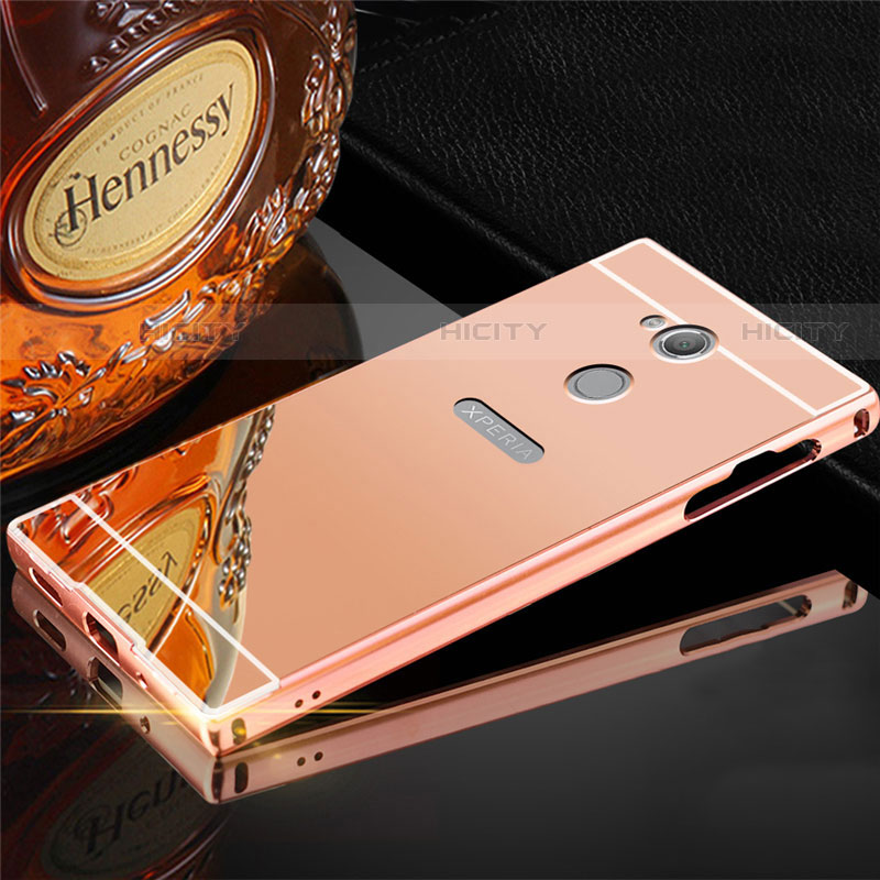 Coque Luxe Aluminum Metal Housse Etui pour Sony Xperia XA2 Plus Or Rose Plus