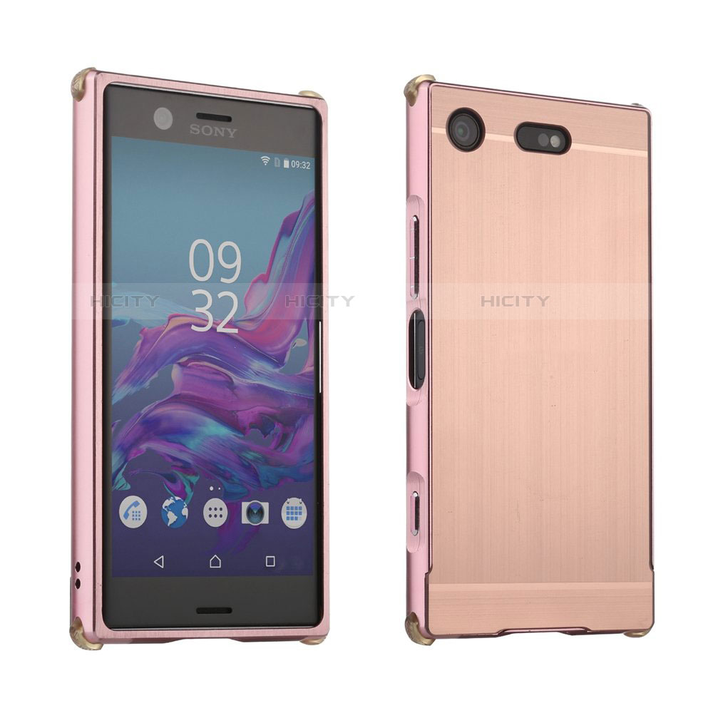 Coque Luxe Aluminum Metal Housse Etui pour Sony Xperia XZ1 Compact Or Rose Plus