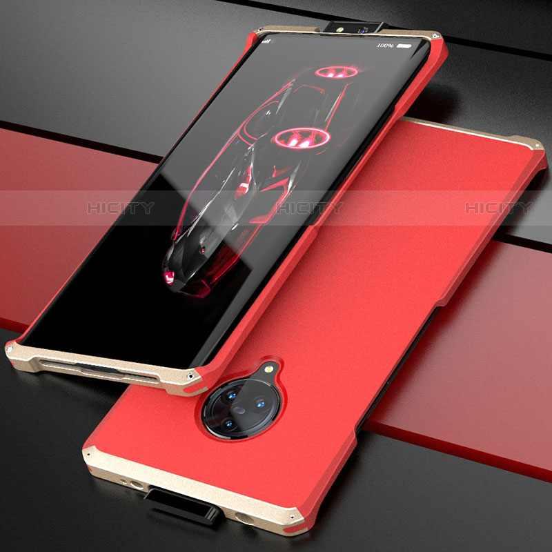 Coque Luxe Aluminum Metal Housse Etui pour Vivo Nex 3 Or et Rouge Plus