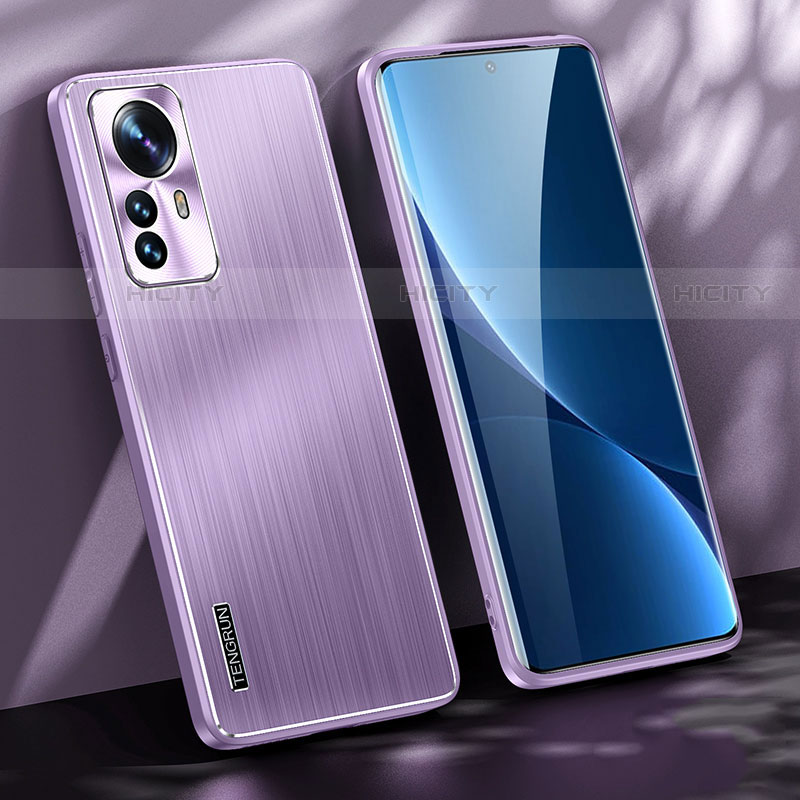 Coque Luxe Aluminum Metal Housse Etui pour Xiaomi Mi 12 Pro 5G Violet Plus