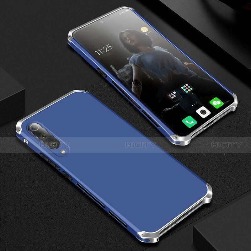 Coque Luxe Aluminum Metal Housse Etui pour Xiaomi Mi 9 Bleu Plus