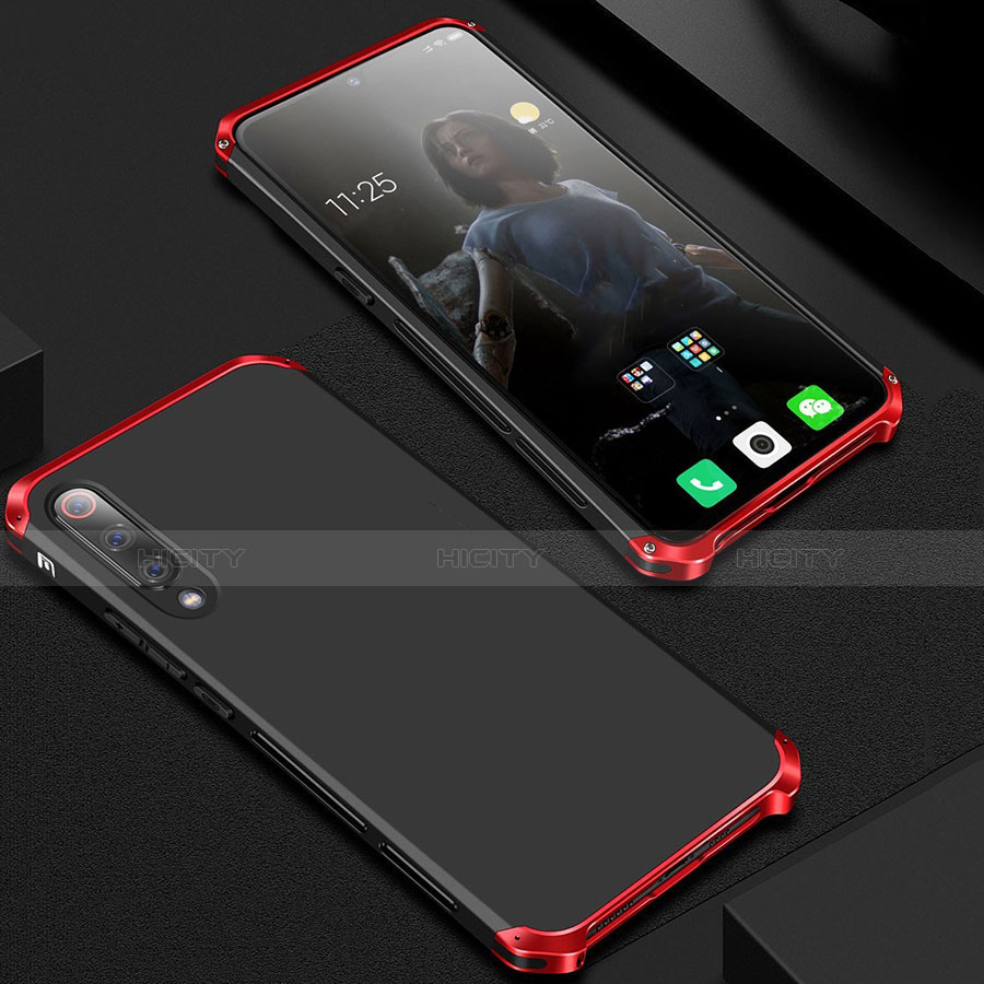 Coque Luxe Aluminum Metal Housse Etui pour Xiaomi Mi 9 Lite Rouge et Noir Plus