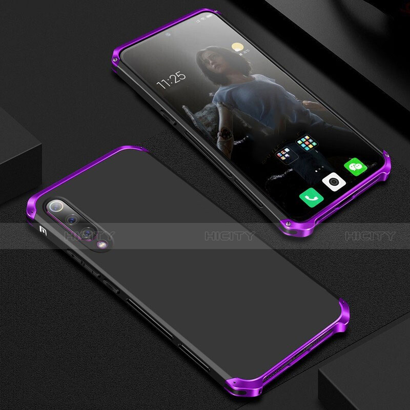 Coque Luxe Aluminum Metal Housse Etui pour Xiaomi Mi 9 Lite Violet Plus