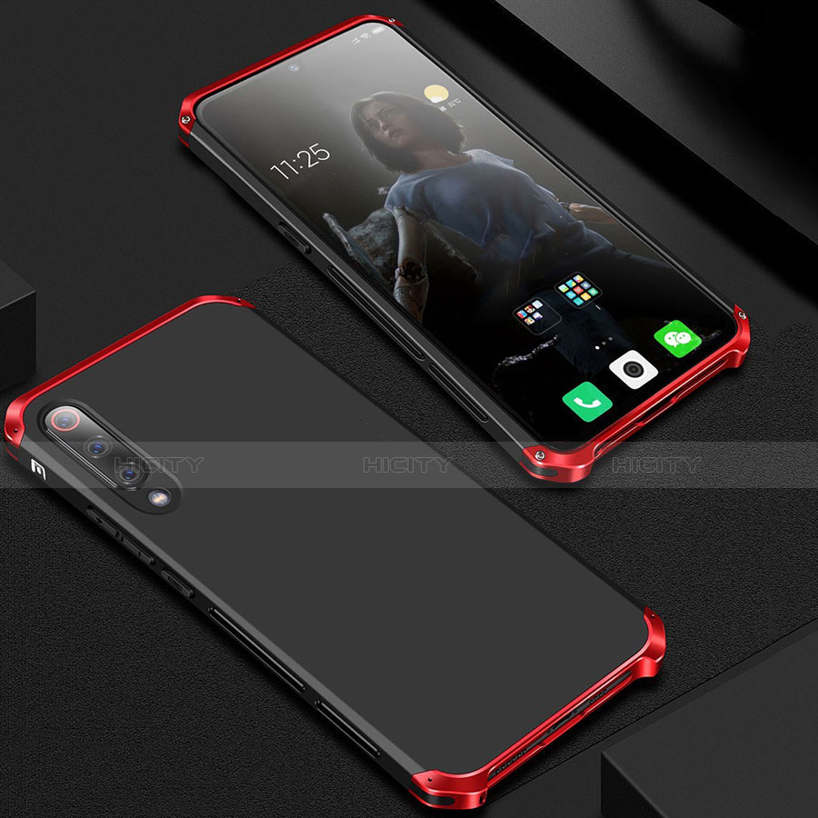 Coque Luxe Aluminum Metal Housse Etui pour Xiaomi Mi 9 Pro 5G Rouge et Noir Plus