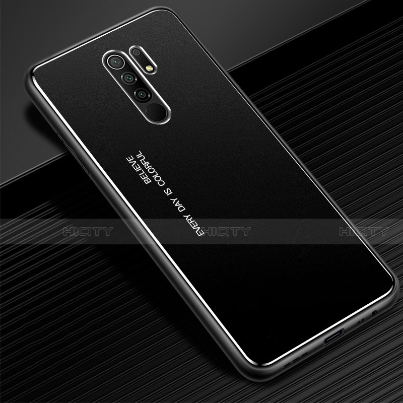 Coque Luxe Aluminum Metal Housse Etui pour Xiaomi Redmi 9 Prime India Noir Plus