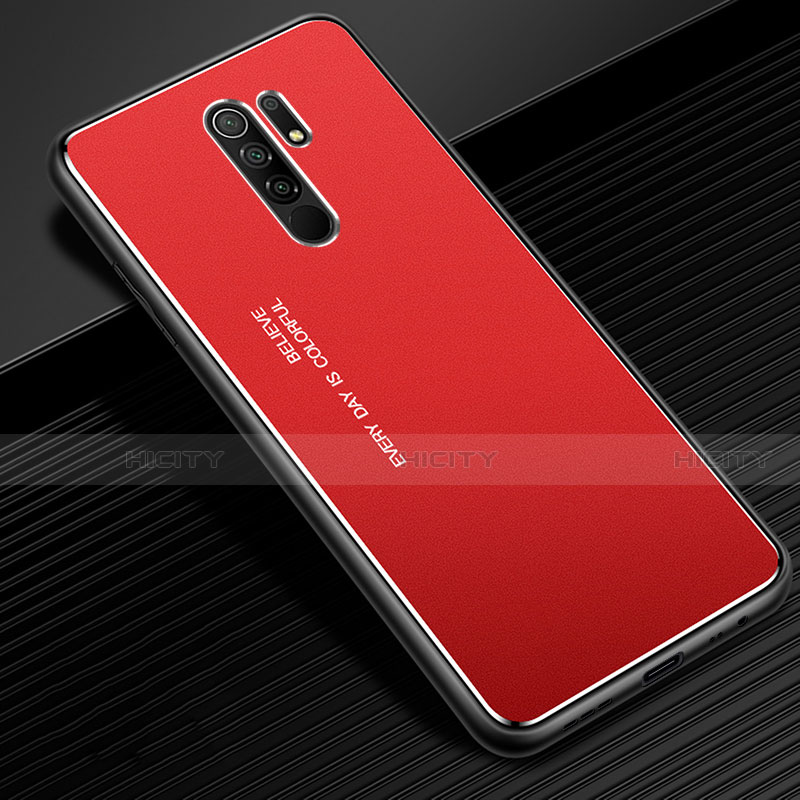 Coque Luxe Aluminum Metal Housse Etui pour Xiaomi Redmi 9 Rouge Plus