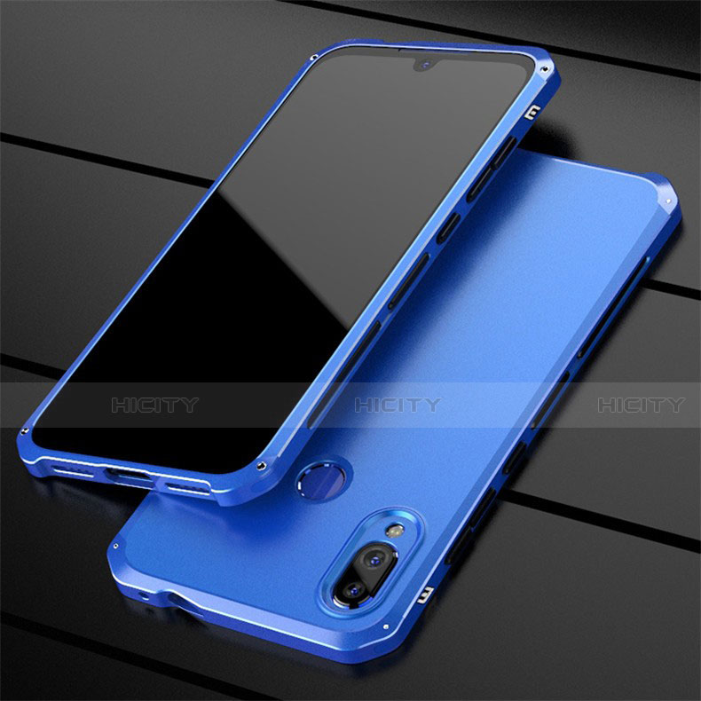 Coque Luxe Aluminum Metal Housse Etui pour Xiaomi Redmi Note 7 Bleu Plus