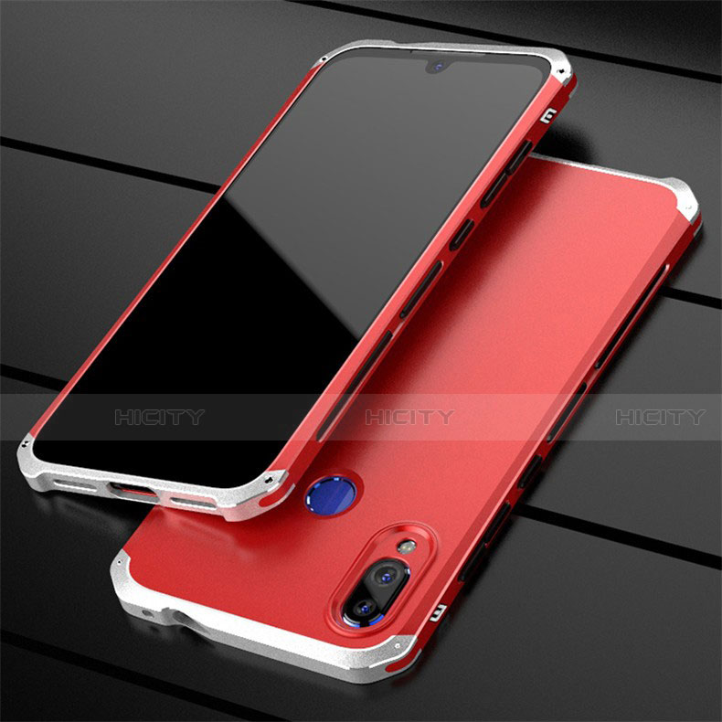 Coque Luxe Aluminum Metal Housse Etui pour Xiaomi Redmi Note 7 Pro Rouge Plus