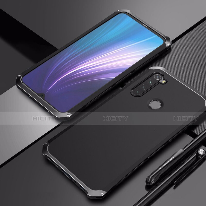 Coque Luxe Aluminum Metal Housse Etui pour Xiaomi Redmi Note 8 (2021) Noir Plus