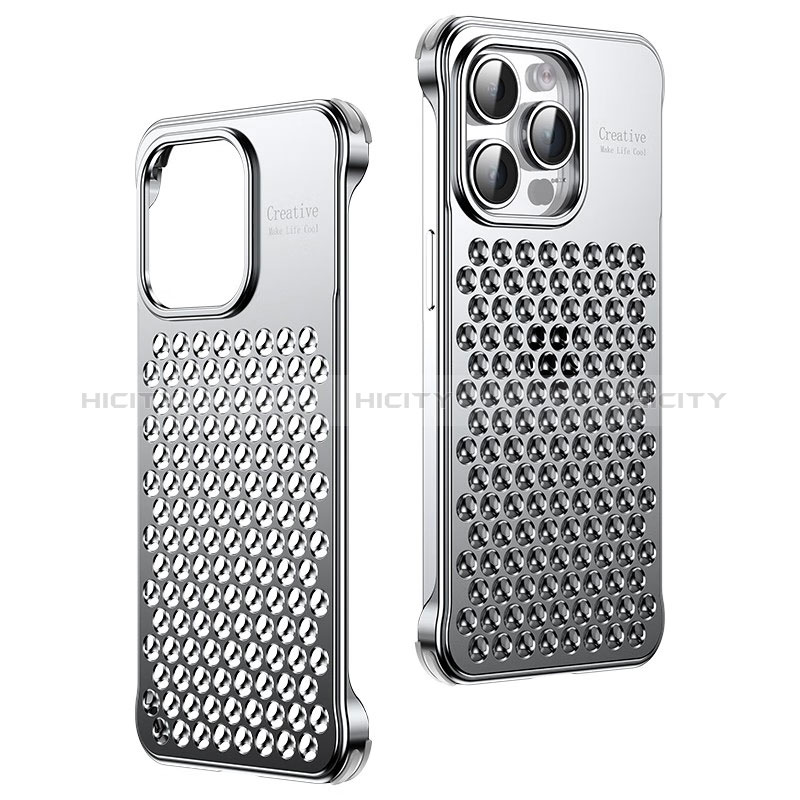 Coque Luxe Aluminum Metal Housse Etui QC1 pour Apple iPhone 13 Pro Argent Plus