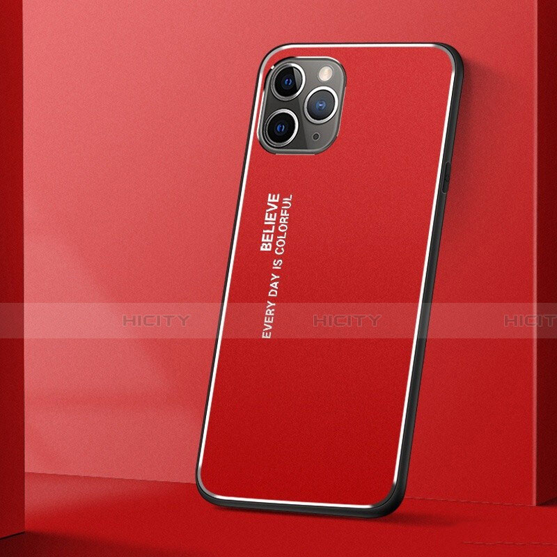 Coque Luxe Aluminum Metal Housse Etui T01 pour Apple iPhone 11 Pro Rouge Plus