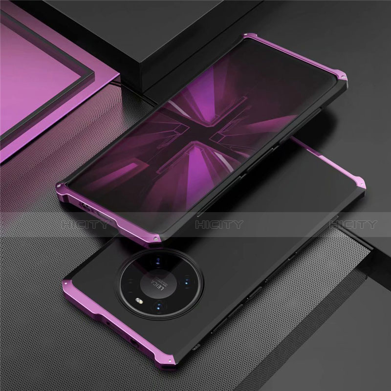 Coque Luxe Aluminum Metal Housse Etui T01 pour Huawei Mate 40E Pro 5G Violet Plus