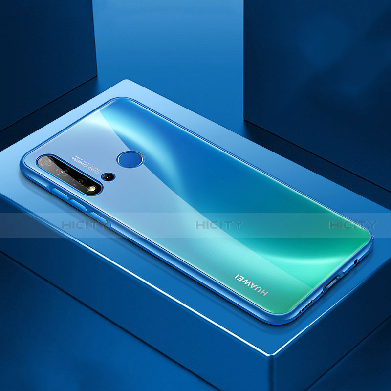 Coque Luxe Aluminum Metal Housse Etui T01 pour Huawei Nova 5i Bleu Plus