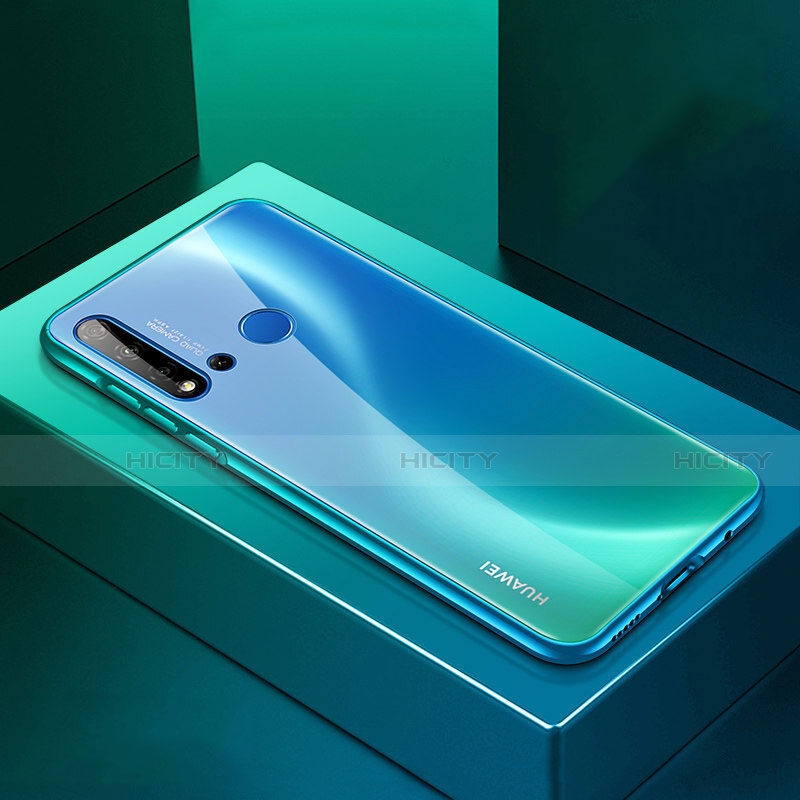 Coque Luxe Aluminum Metal Housse Etui T01 pour Huawei P20 Lite (2019) Cyan Plus