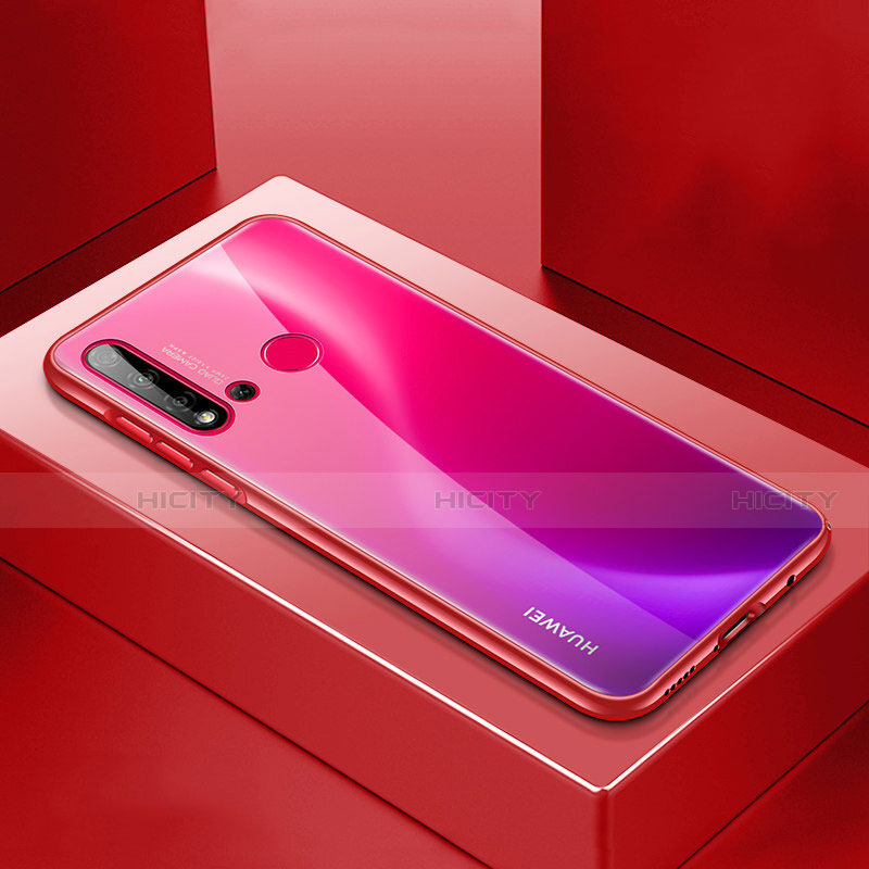 Coque Luxe Aluminum Metal Housse Etui T01 pour Huawei P20 Lite (2019) Rouge Plus