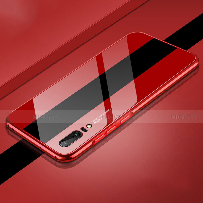 Coque Luxe Aluminum Metal Housse Etui T01 pour Huawei P20 Rouge Plus