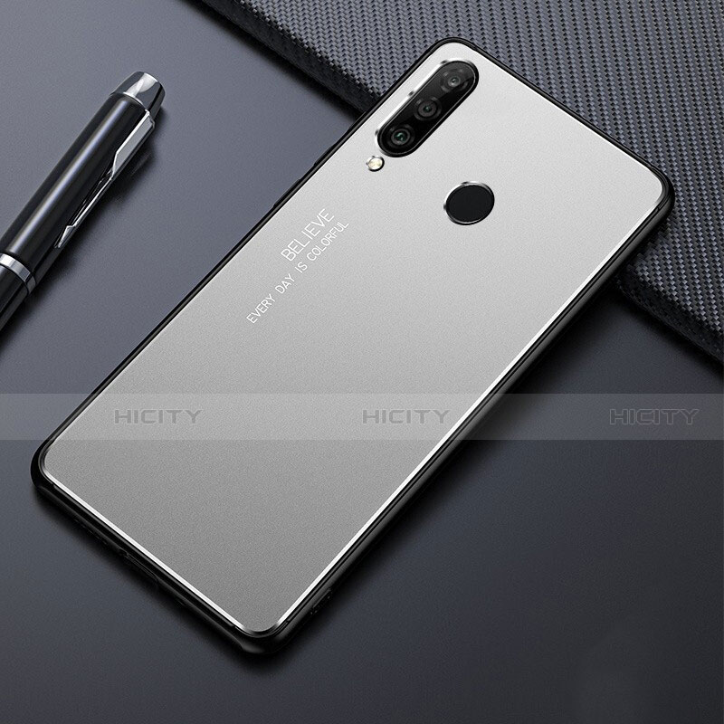 Coque Luxe Aluminum Metal Housse Etui T01 pour Huawei P30 Lite New Edition Argent Plus