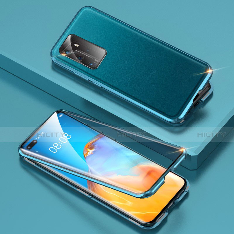 Coque Luxe Aluminum Metal Housse Etui T01 pour Huawei P40 Pro Cyan Plus