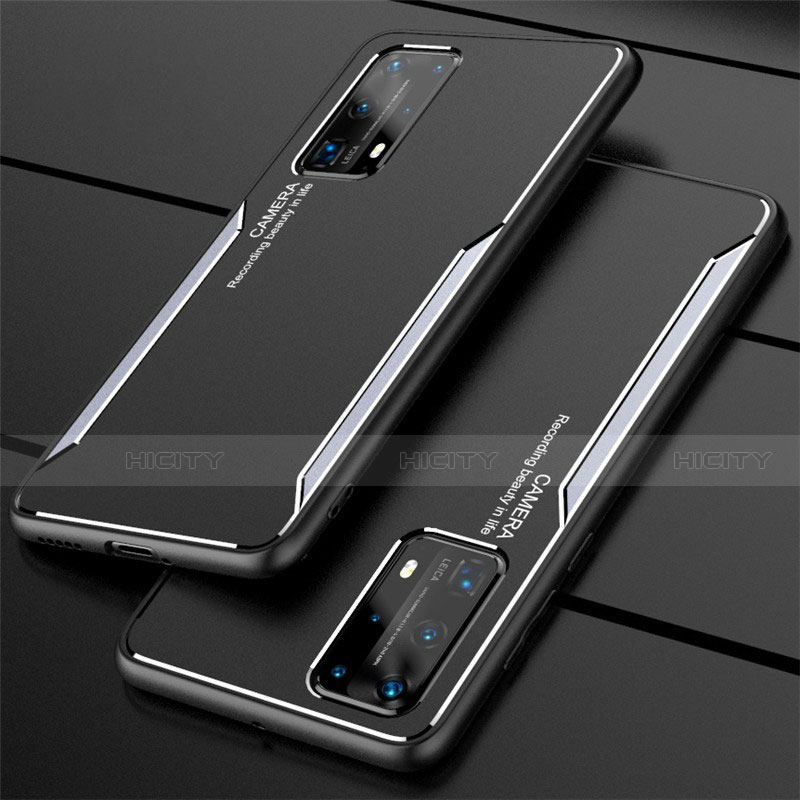 Coque Luxe Aluminum Metal Housse Etui T01 pour Huawei P40 Pro+ Plus Argent Plus