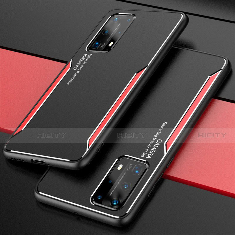 Coque Luxe Aluminum Metal Housse Etui T01 pour Huawei P40 Pro+ Plus Rouge Plus