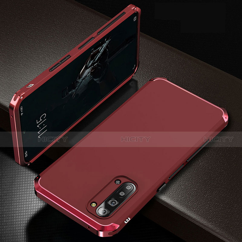 Coque Luxe Aluminum Metal Housse Etui T01 pour Oppo F15 Rouge Plus