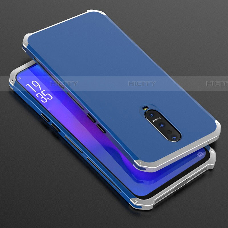 Coque Luxe Aluminum Metal Housse Etui T01 pour Oppo RX17 Pro Bleu Plus