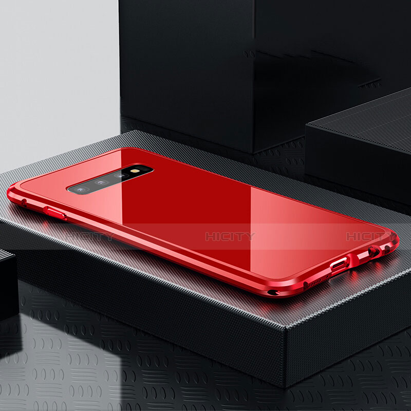 Coque Luxe Aluminum Metal Housse Etui T01 pour Samsung Galaxy S10 Plus Rouge Plus