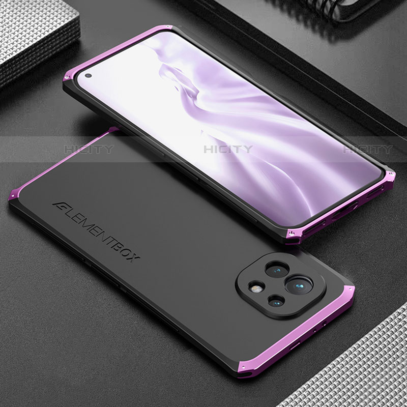 Coque Luxe Aluminum Metal Housse Etui T01 pour Xiaomi Mi 11 5G Violet Plus