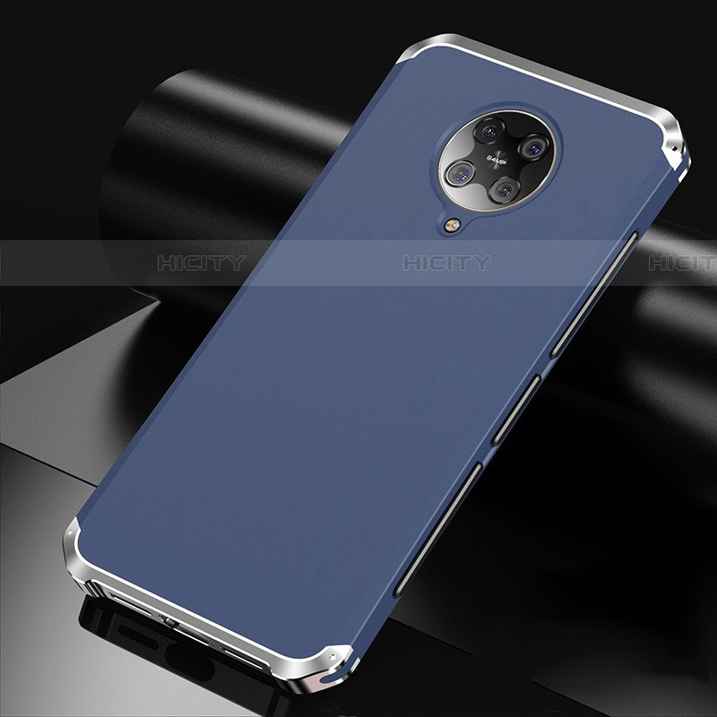 Coque Luxe Aluminum Metal Housse Etui T01 pour Xiaomi Poco F2 Pro Bleu Plus