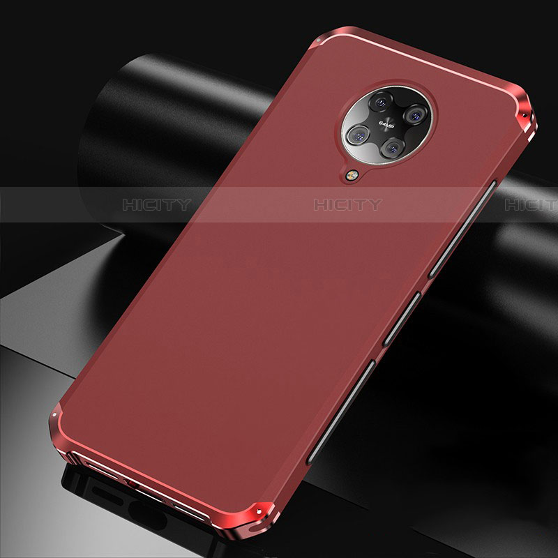 Coque Luxe Aluminum Metal Housse Etui T01 pour Xiaomi Poco F2 Pro Rouge Plus