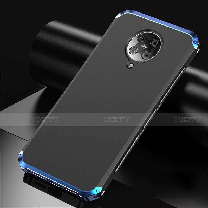 Coque Luxe Aluminum Metal Housse Etui T01 pour Xiaomi Redmi K30 Pro Zoom Bleu et Noir Plus