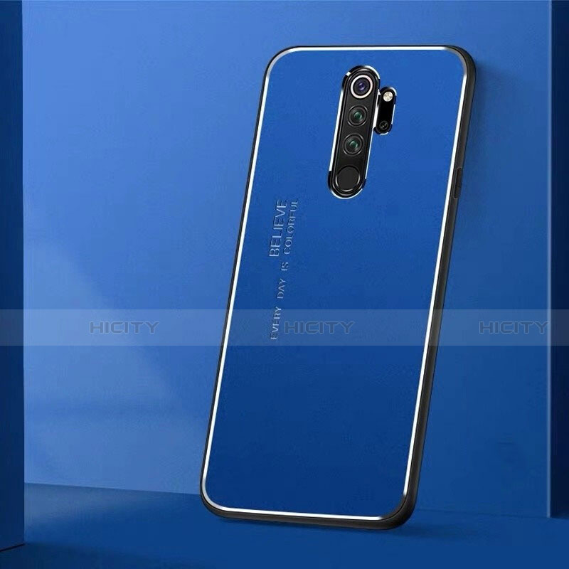 Coque Luxe Aluminum Metal Housse Etui T01 pour Xiaomi Redmi Note 8 Pro Bleu Plus