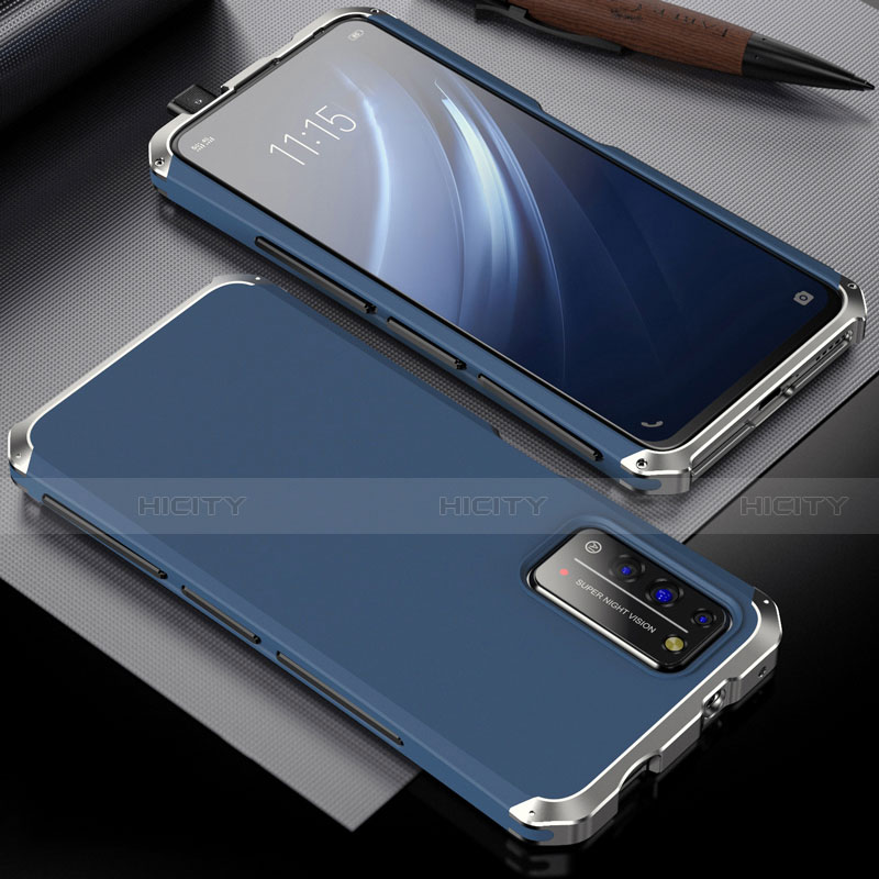 Coque Luxe Aluminum Metal Housse Etui T02 pour Huawei Honor X10 5G Bleu Plus