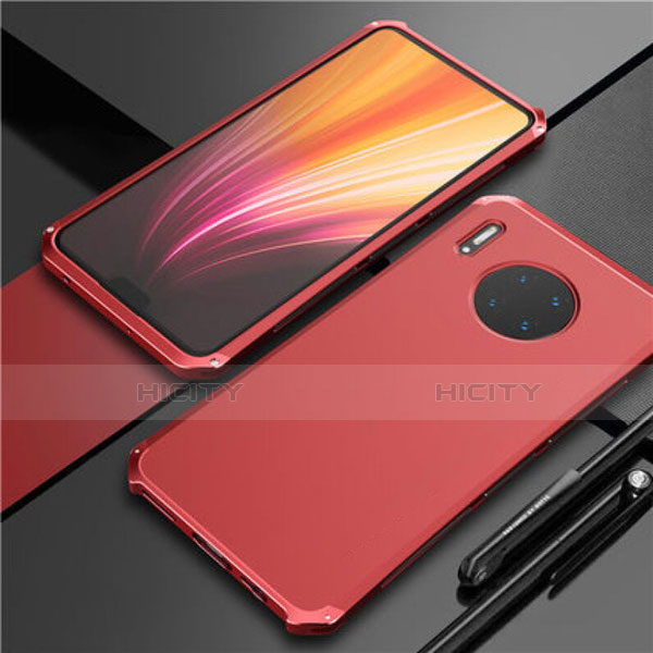 Coque Luxe Aluminum Metal Housse Etui T02 pour Huawei Mate 30 5G Rouge Plus