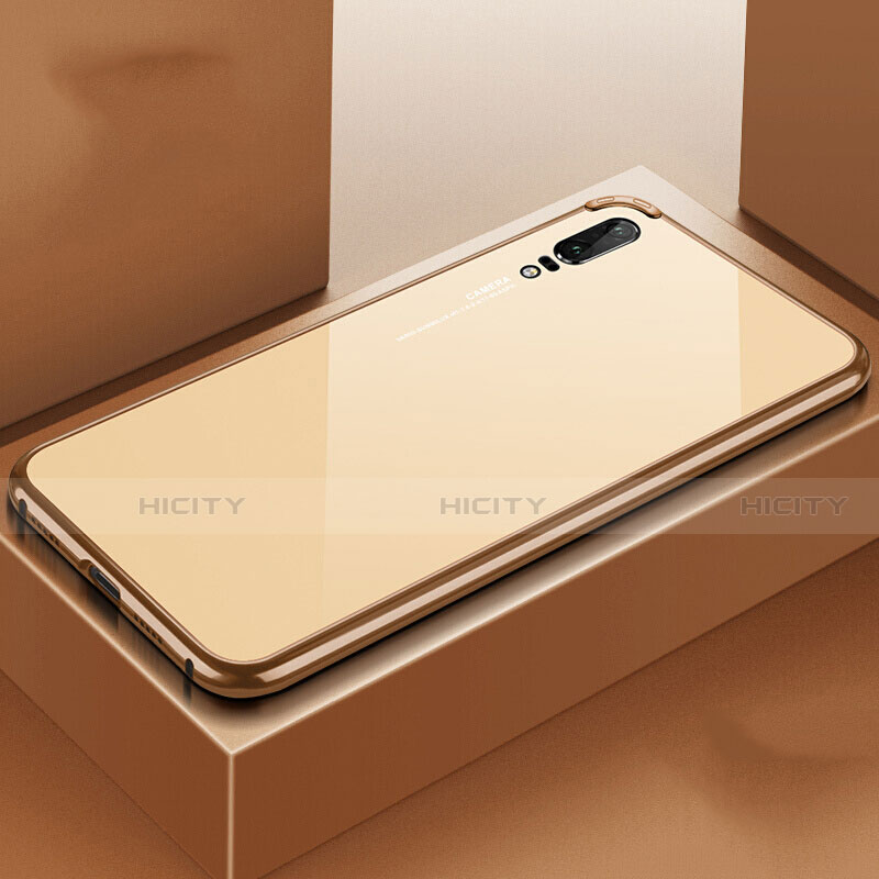 Coque Luxe Aluminum Metal Housse Etui T02 pour Huawei P20 Or Plus