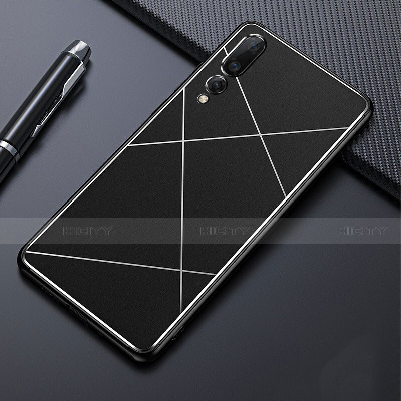 Coque Luxe Aluminum Metal Housse Etui T02 pour Huawei P20 Pro Noir Plus