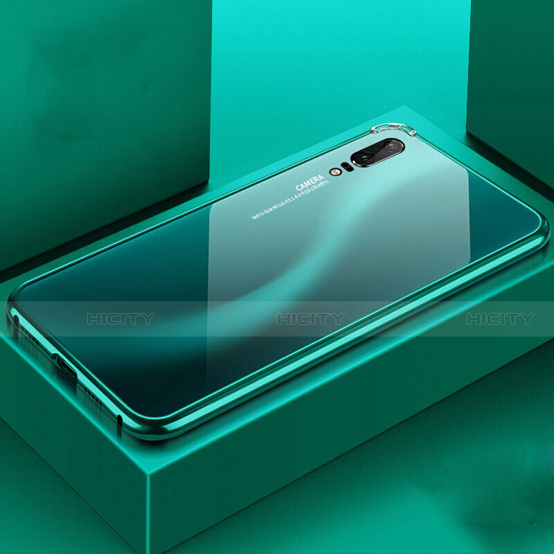 Coque Luxe Aluminum Metal Housse Etui T02 pour Huawei P20 Vert Plus