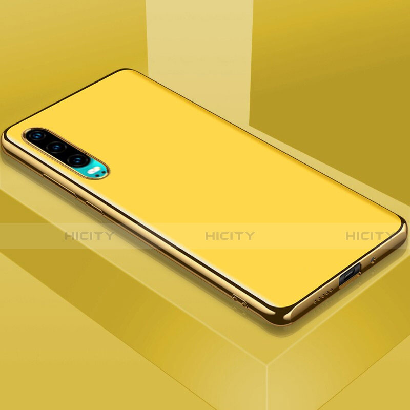 Coque Luxe Aluminum Metal Housse Etui T02 pour Huawei P30 Jaune Plus