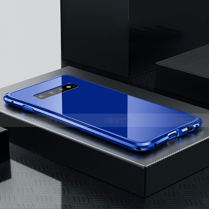 Coque Luxe Aluminum Metal Housse Etui T02 pour Samsung Galaxy S10 5G Bleu Plus