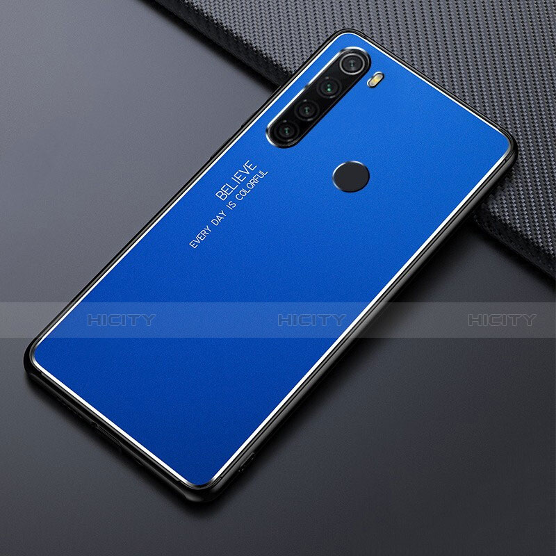 Coque Luxe Aluminum Metal Housse Etui T02 pour Xiaomi Redmi Note 8 Bleu Plus