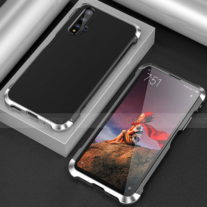 Coque Luxe Aluminum Metal Housse Etui T03 pour Huawei Honor 20 Argent Plus