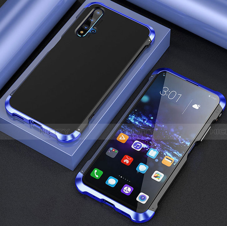 Coque Luxe Aluminum Metal Housse Etui T03 pour Huawei Honor 20 Bleu Plus