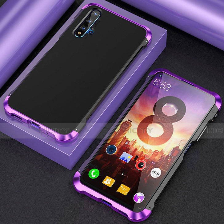 Coque Luxe Aluminum Metal Housse Etui T03 pour Huawei Honor 20 Violet Plus