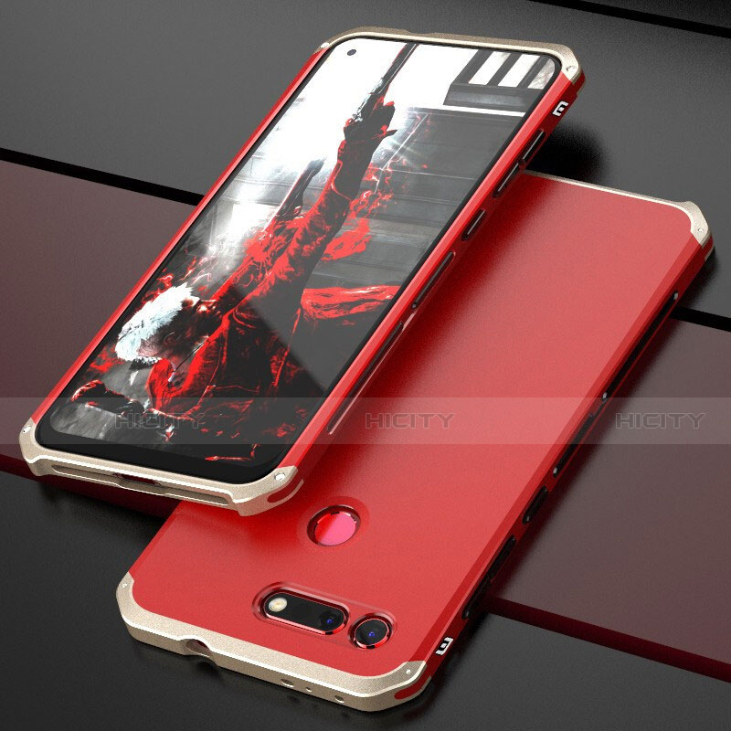 Coque Luxe Aluminum Metal Housse Etui T03 pour Huawei Honor V20 Or et Rouge Plus