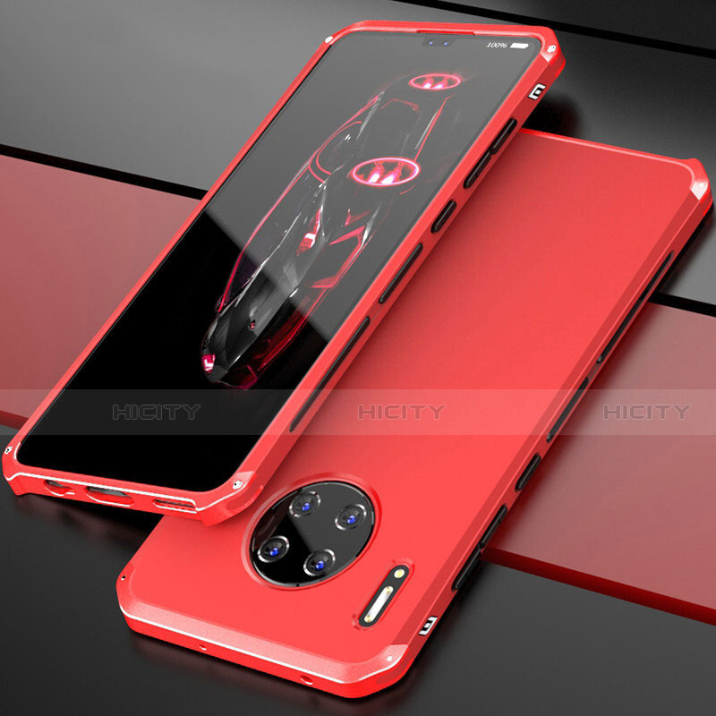 Coque Luxe Aluminum Metal Housse Etui T03 pour Huawei Mate 30 Pro Rouge Plus